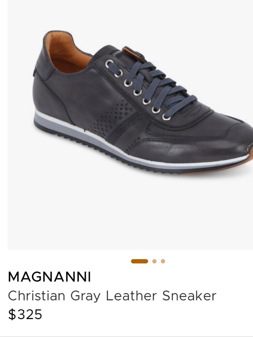 Magnanni Ibiza Cristian Christian Gray Leather Casual Athletic Trainer Men 13 - Picture 9 of 16